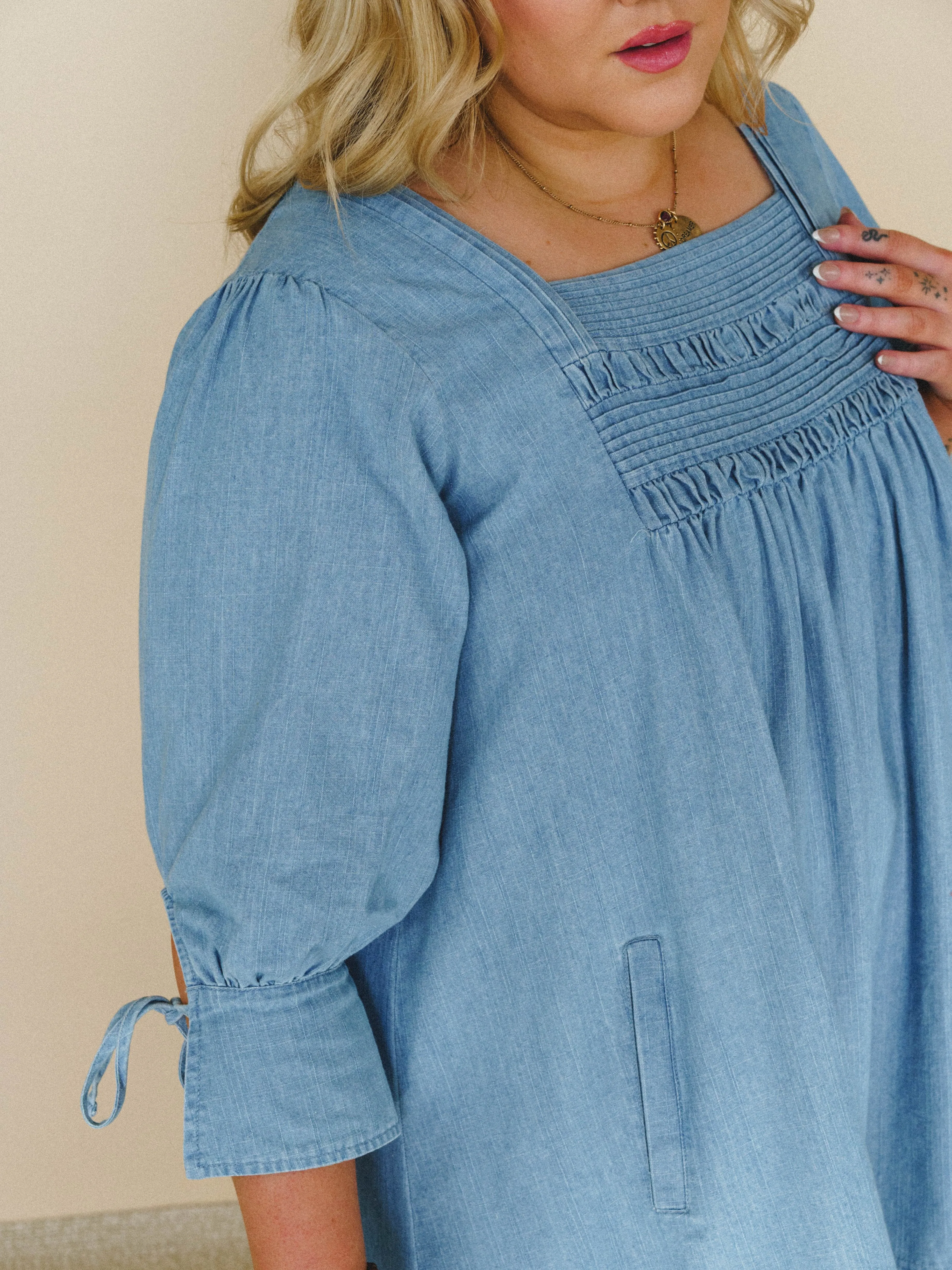 Her Journey Dress - Light Denim sold by Three Bird Nest product image thumbnail 3