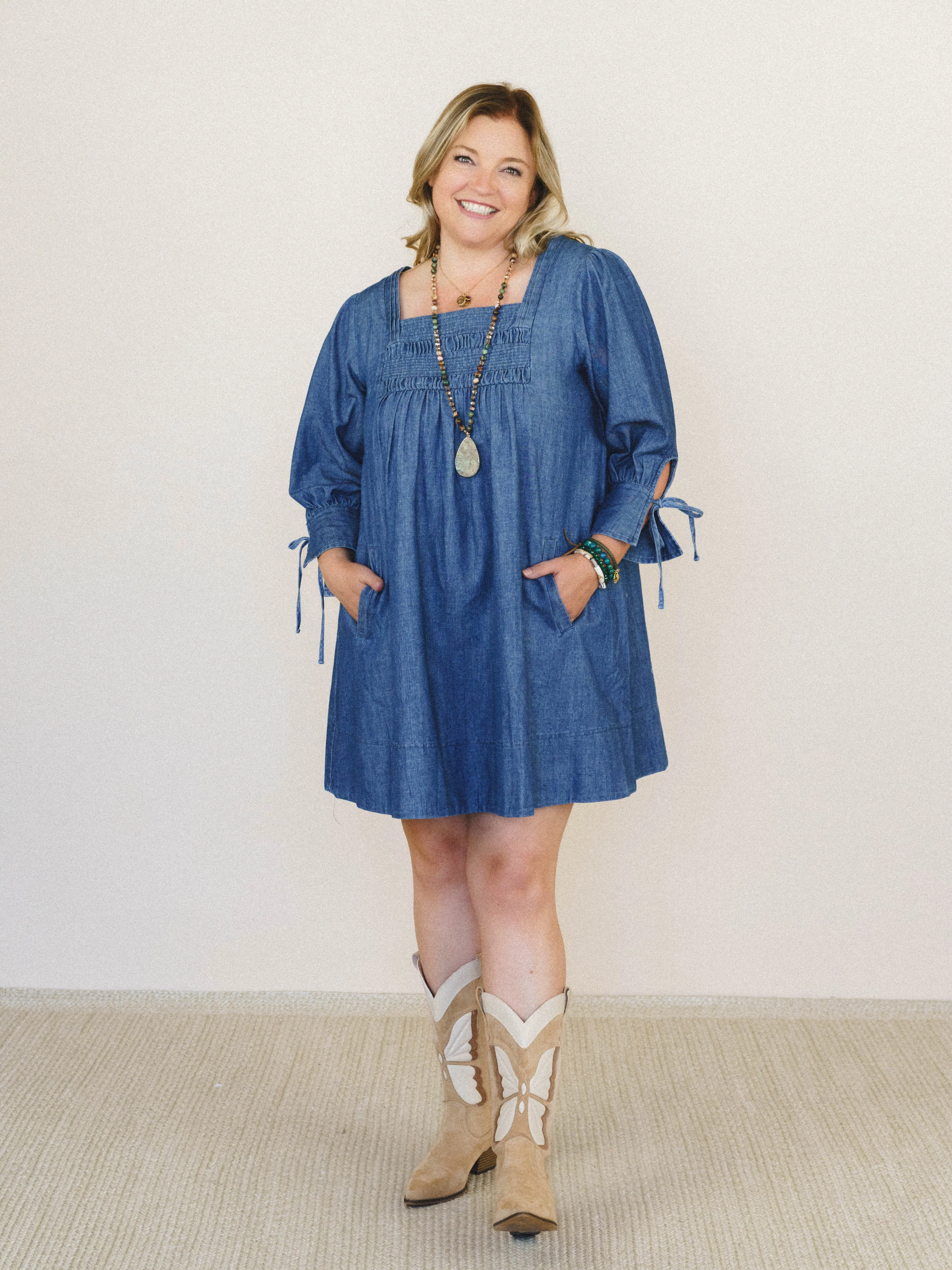 Her Journey Dress - Dark Denim sold by Three Bird Nest