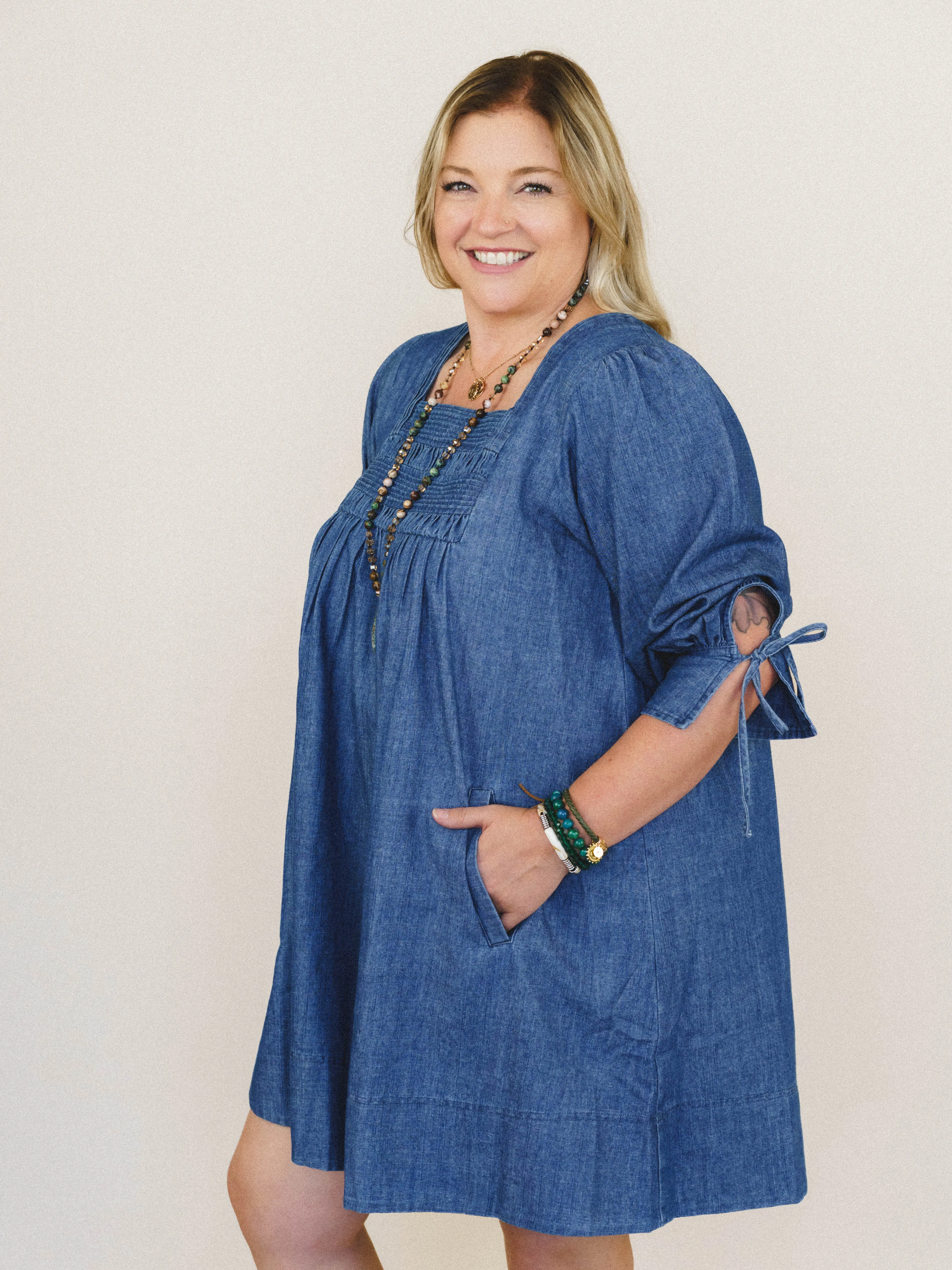 Her Journey Dress - Dark Denim sold by Three Bird Nest product image thumbnail 2