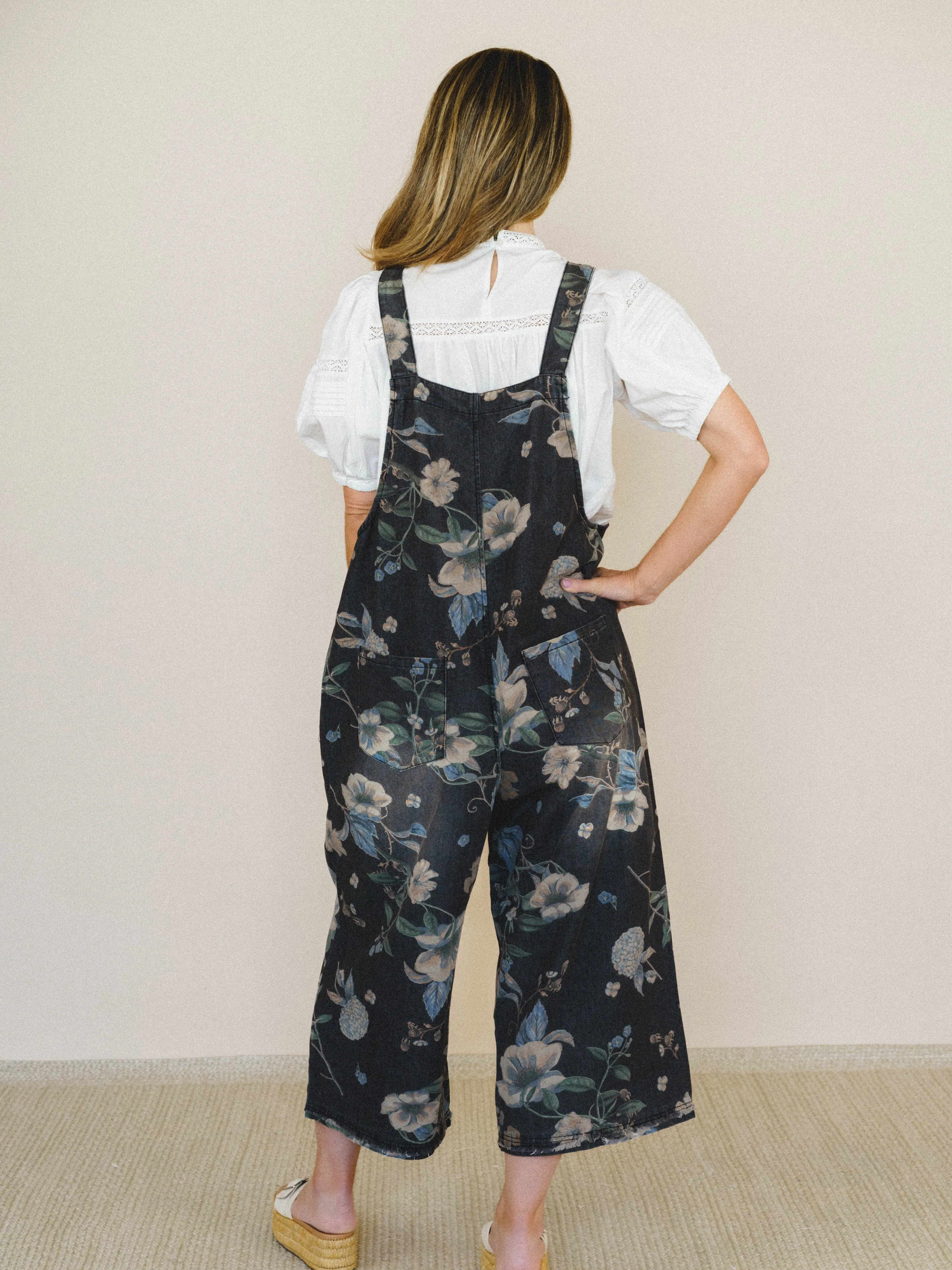 High Hopes Slouchy Denim Overalls - Black Denim sold by Three Bird Nest product image thumbnail 2