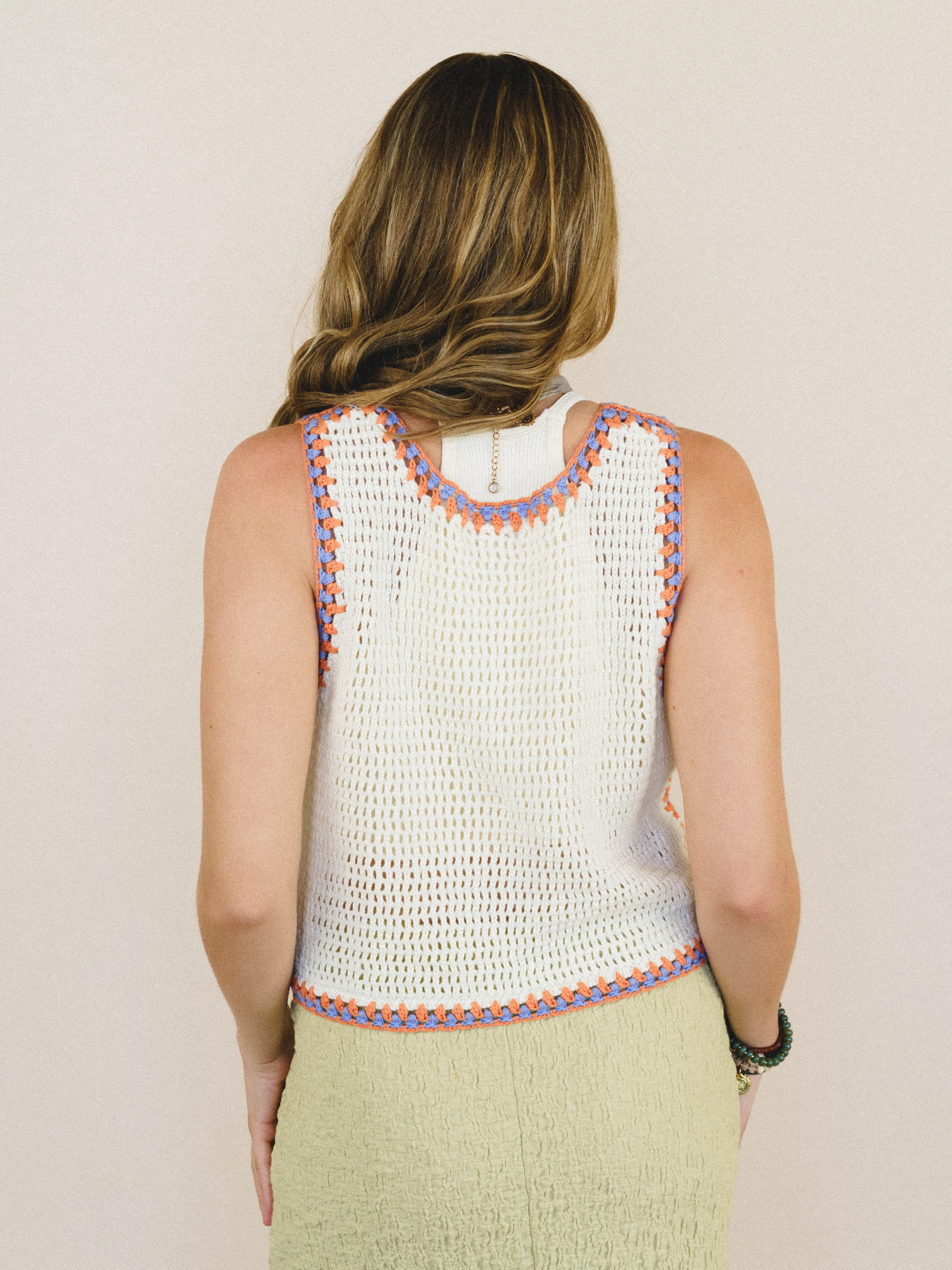 Beach Trips Crochet Tank - Ivory sold by Three Bird Nest product image thumbnail 2