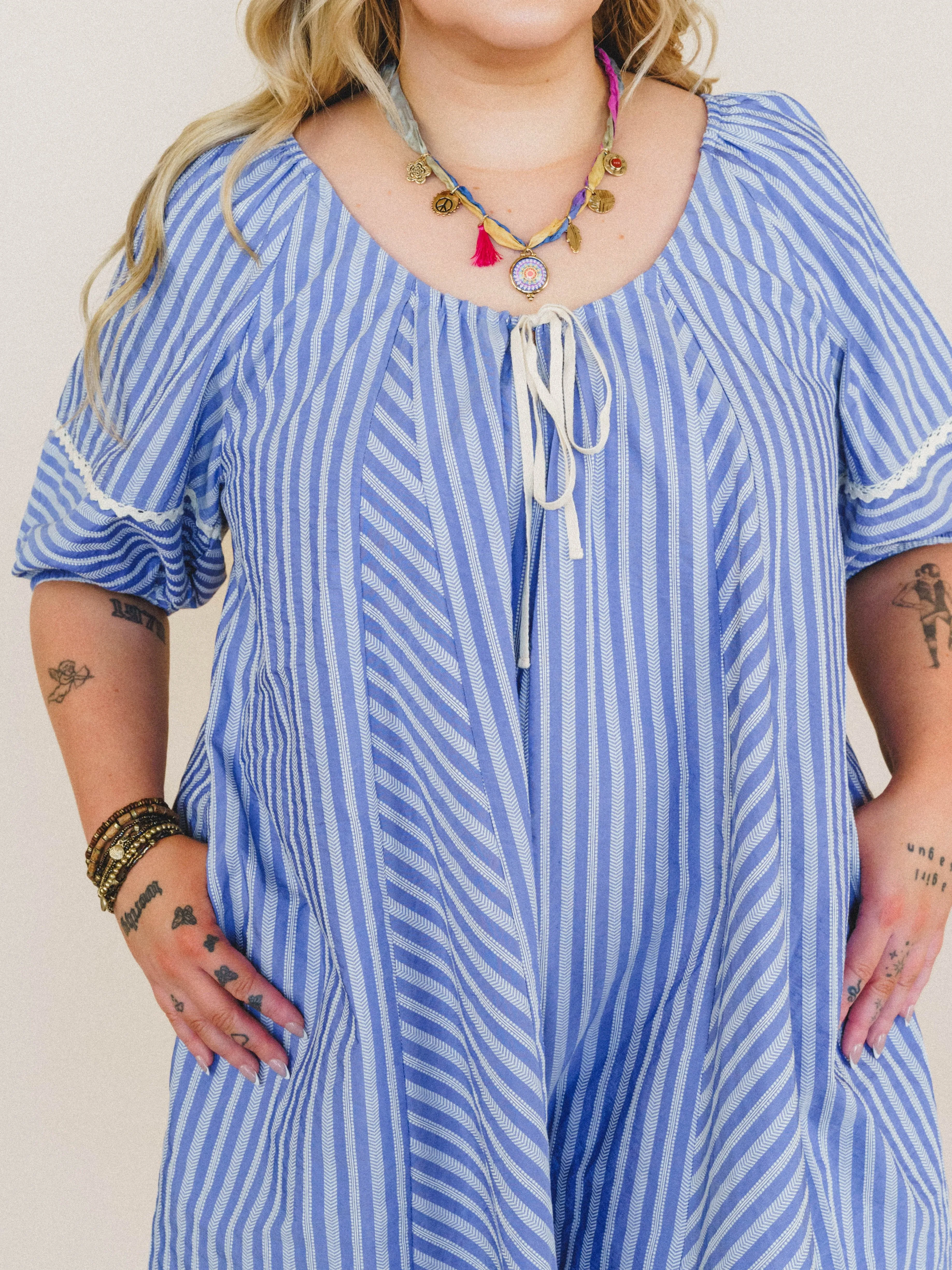 Springtime Romper - Denim Blue sold by Three Bird Nest product image thumbnail 4