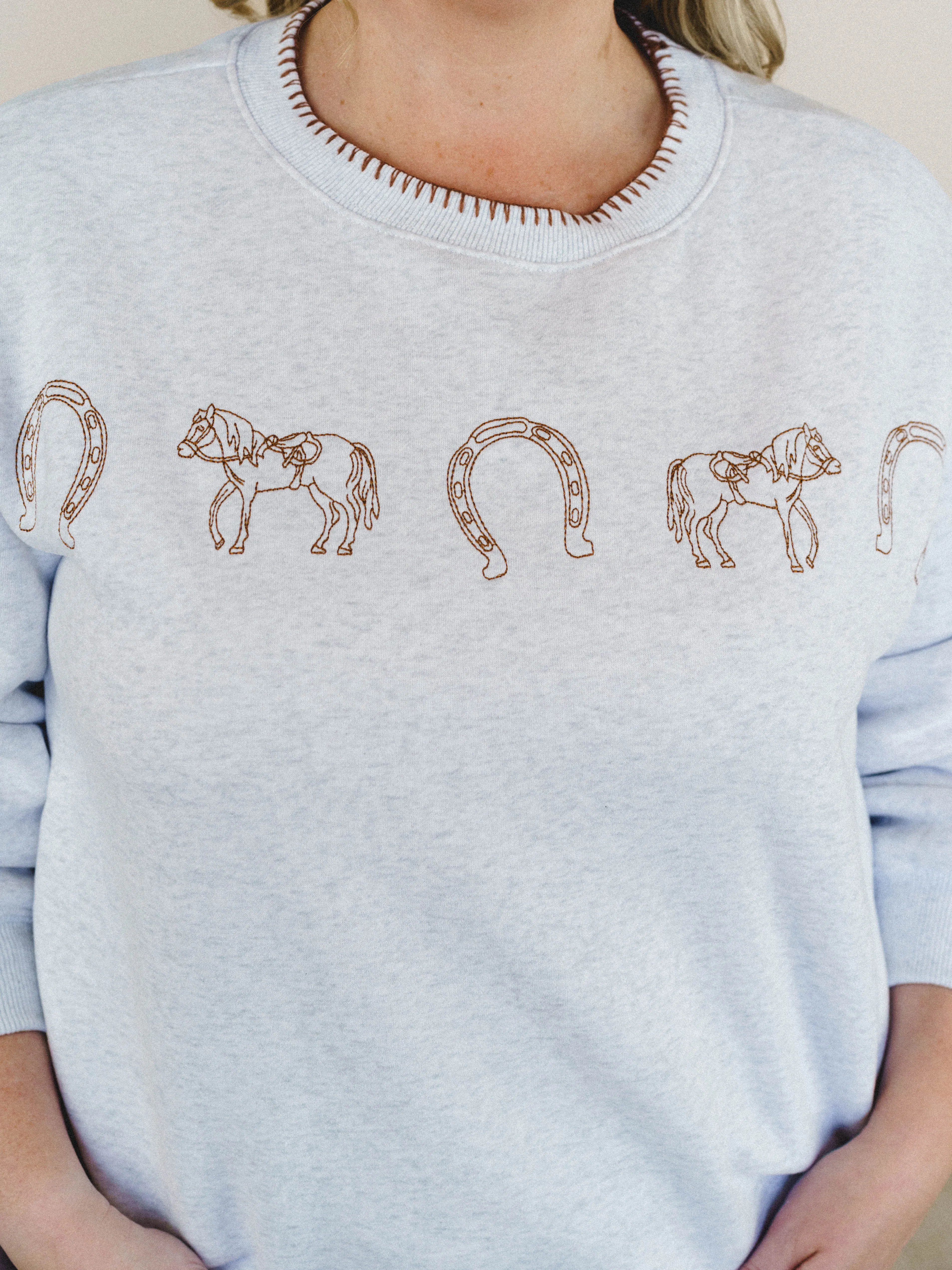 Hold My Horses Sweatshirt - Heather Gray sold by Three Bird Nest product image thumbnail 5