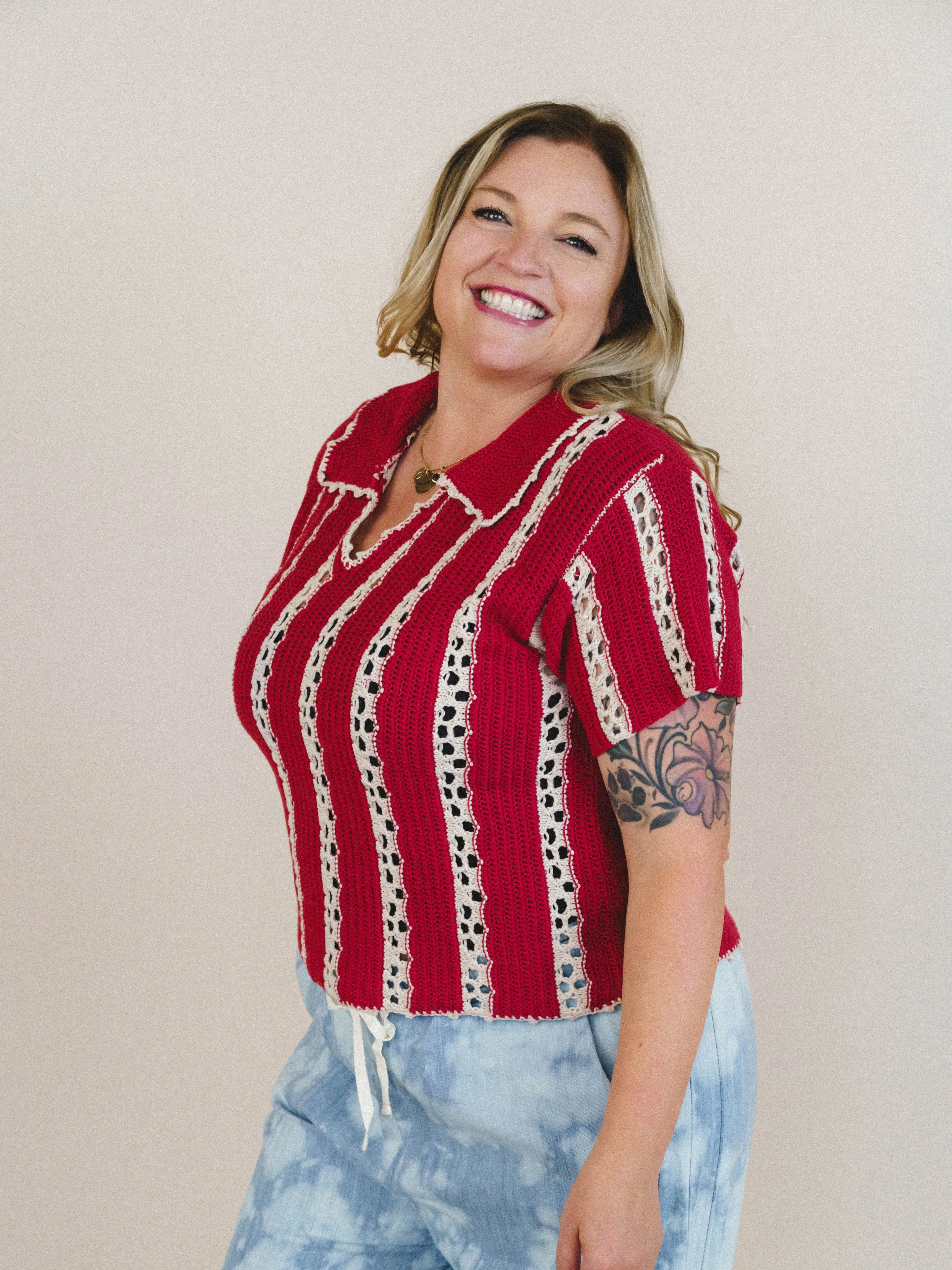 Spring Fling Top - Red sold by Three Bird Nest