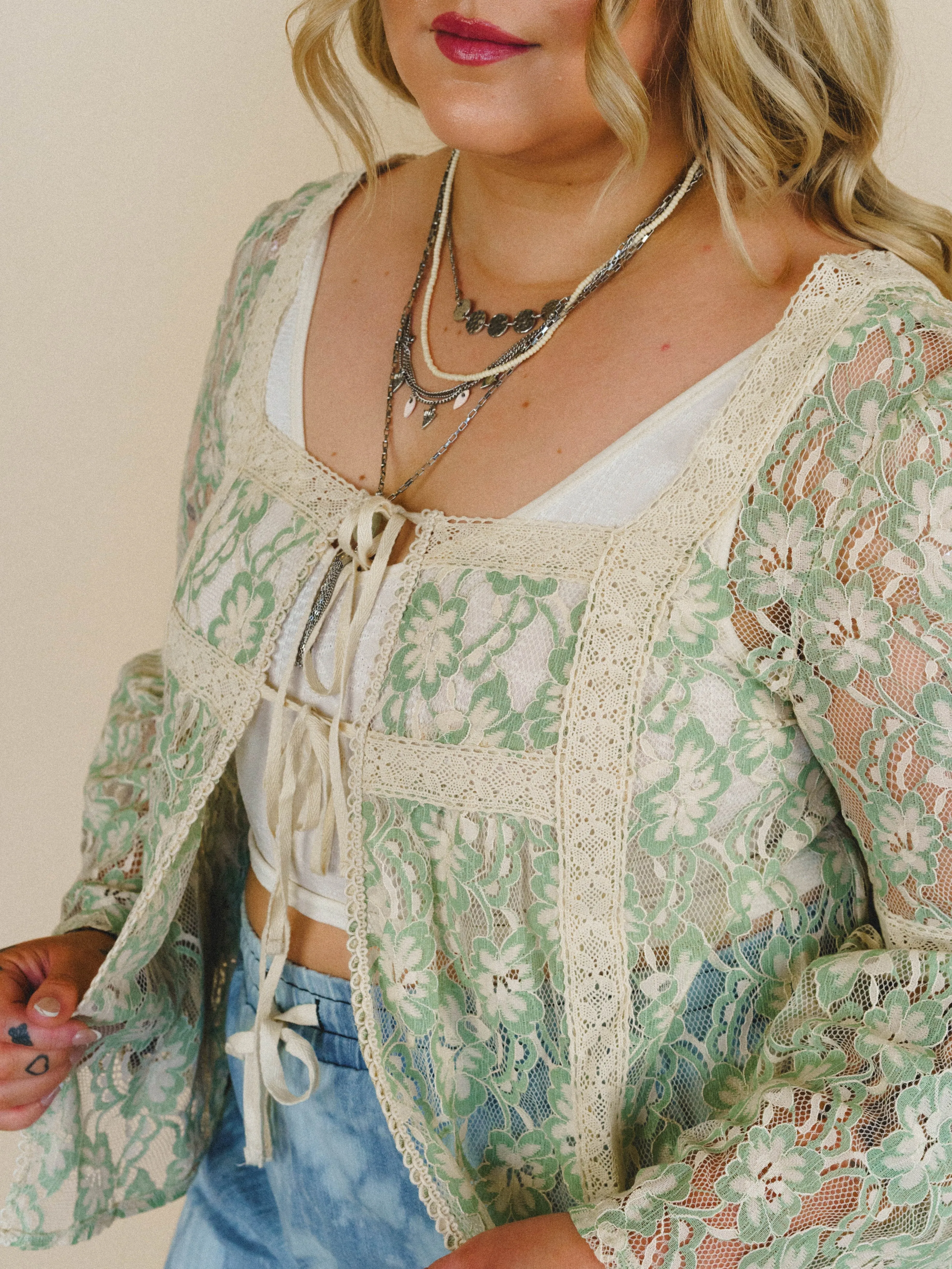Flower Groove Blouse - Spearmint sold by Three Bird Nest product image thumbnail 2