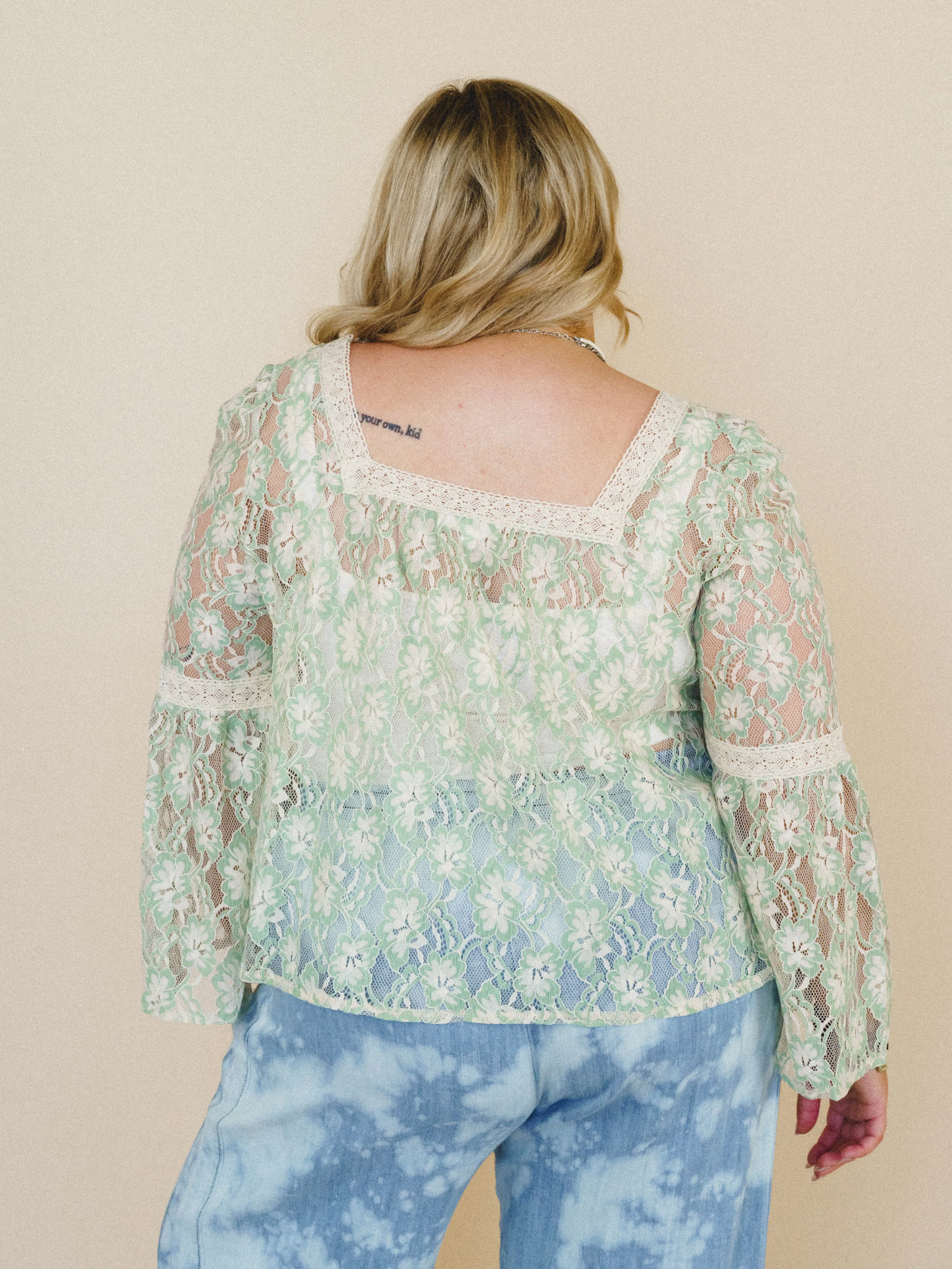 Flower Groove Blouse - Spearmint sold by Three Bird Nest product image thumbnail 3
