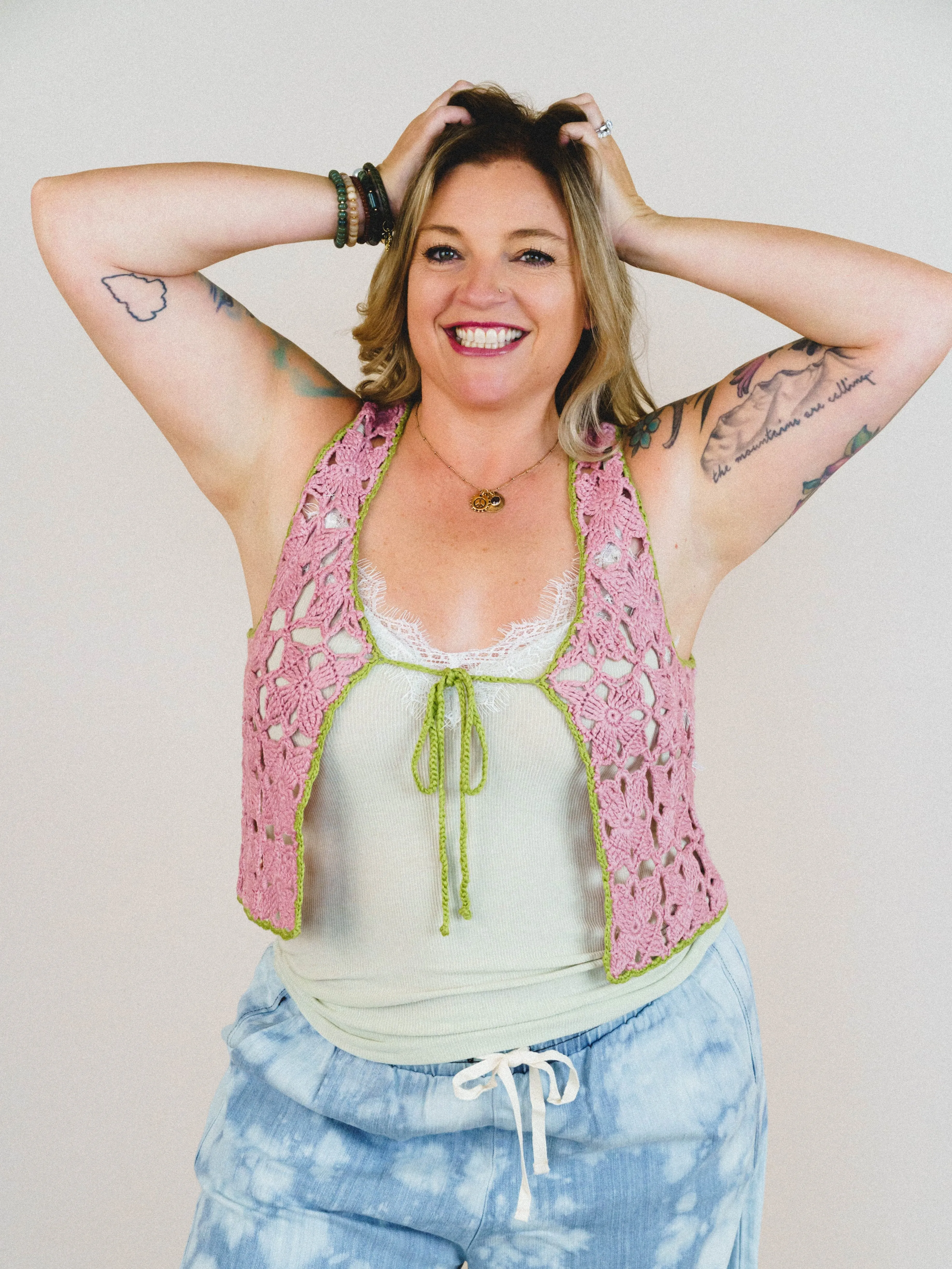 Island Awaits Crochet Vest - Strawberry sold by Three Bird Nest product image thumbnail 2