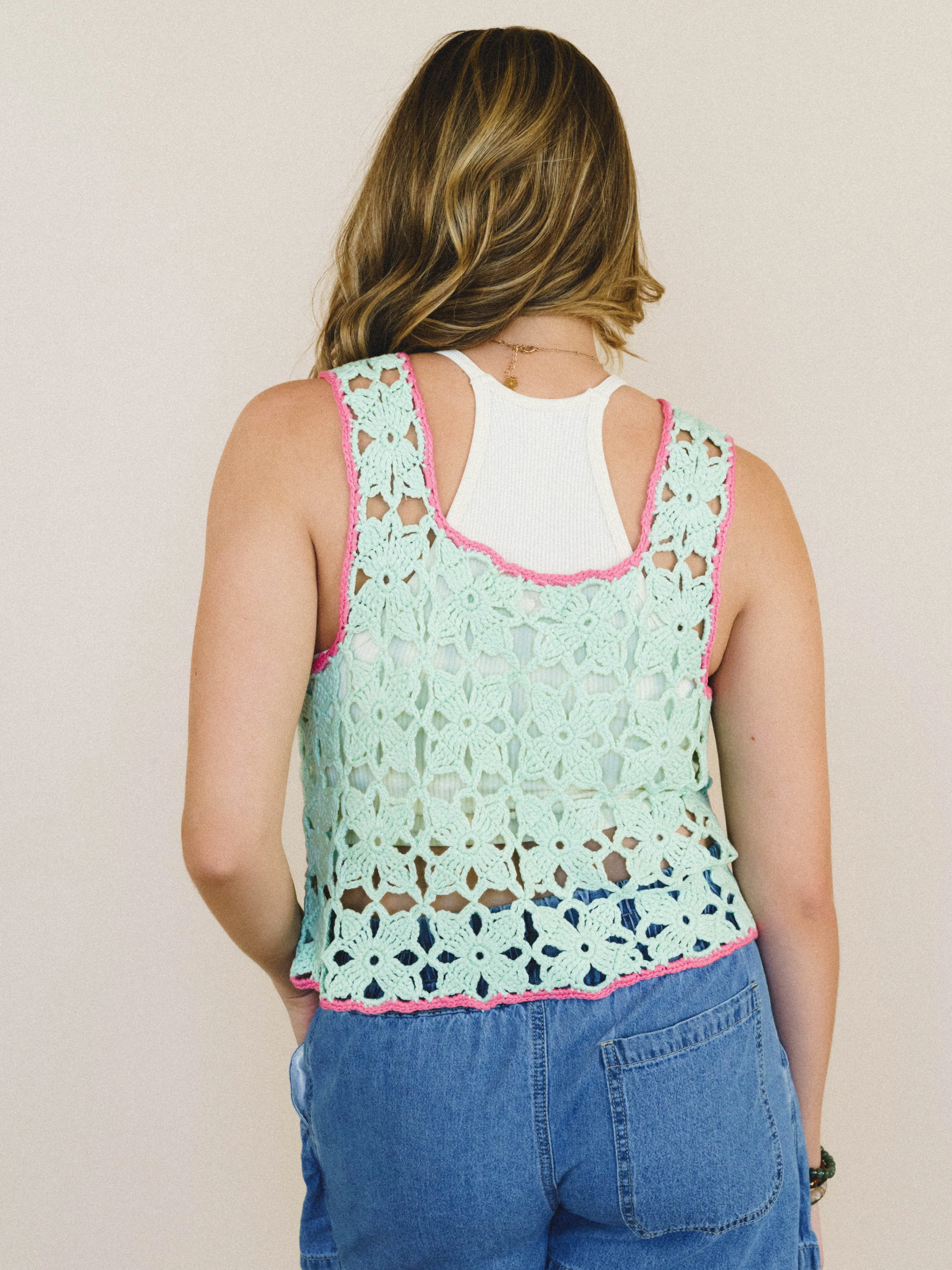 Island Awaits Crochet Vest - Spearmint sold by Three Bird Nest product image thumbnail 2