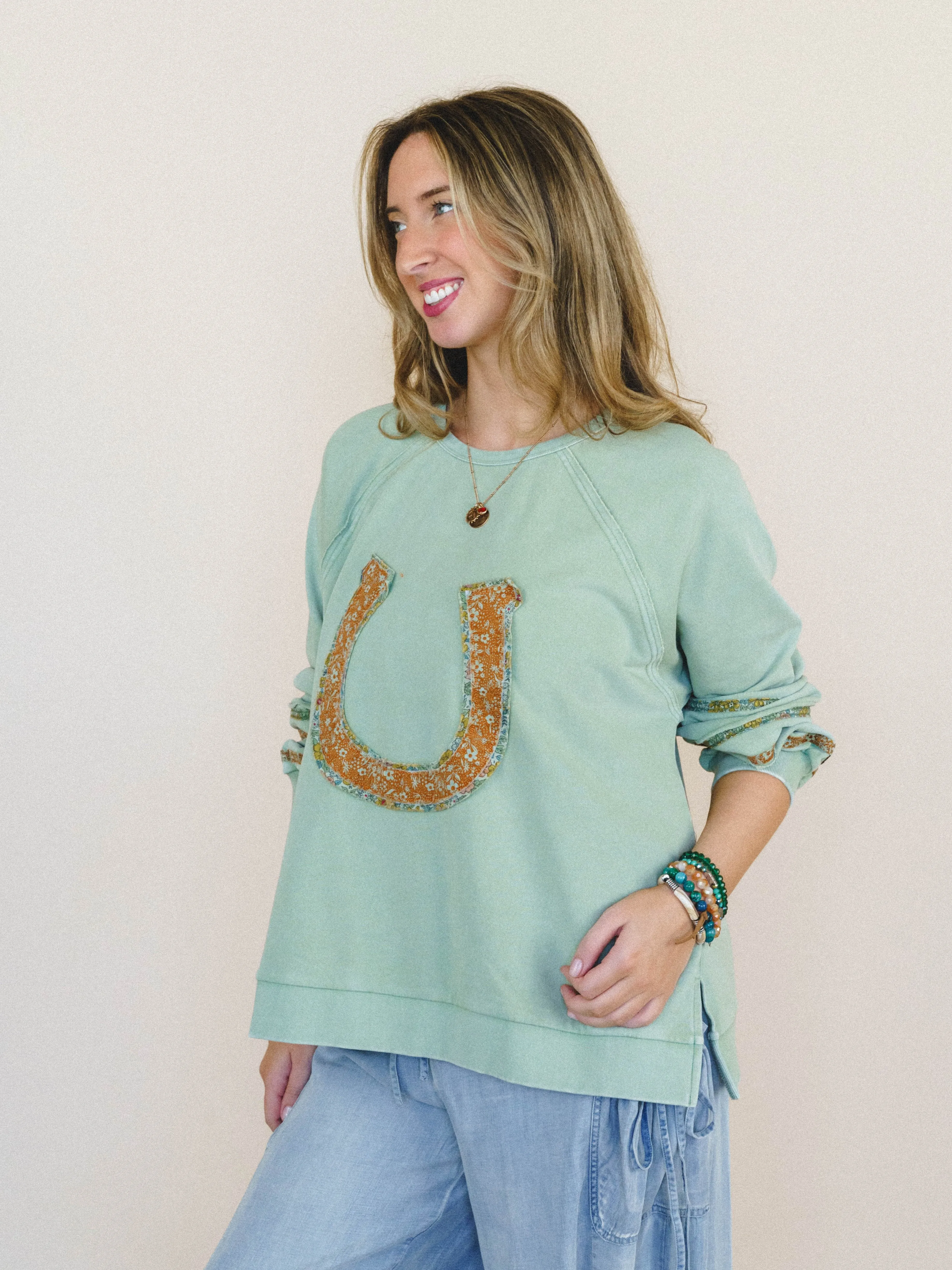 Lucky Flower Top - Sage sold by Three Bird Nest product image thumbnail 3