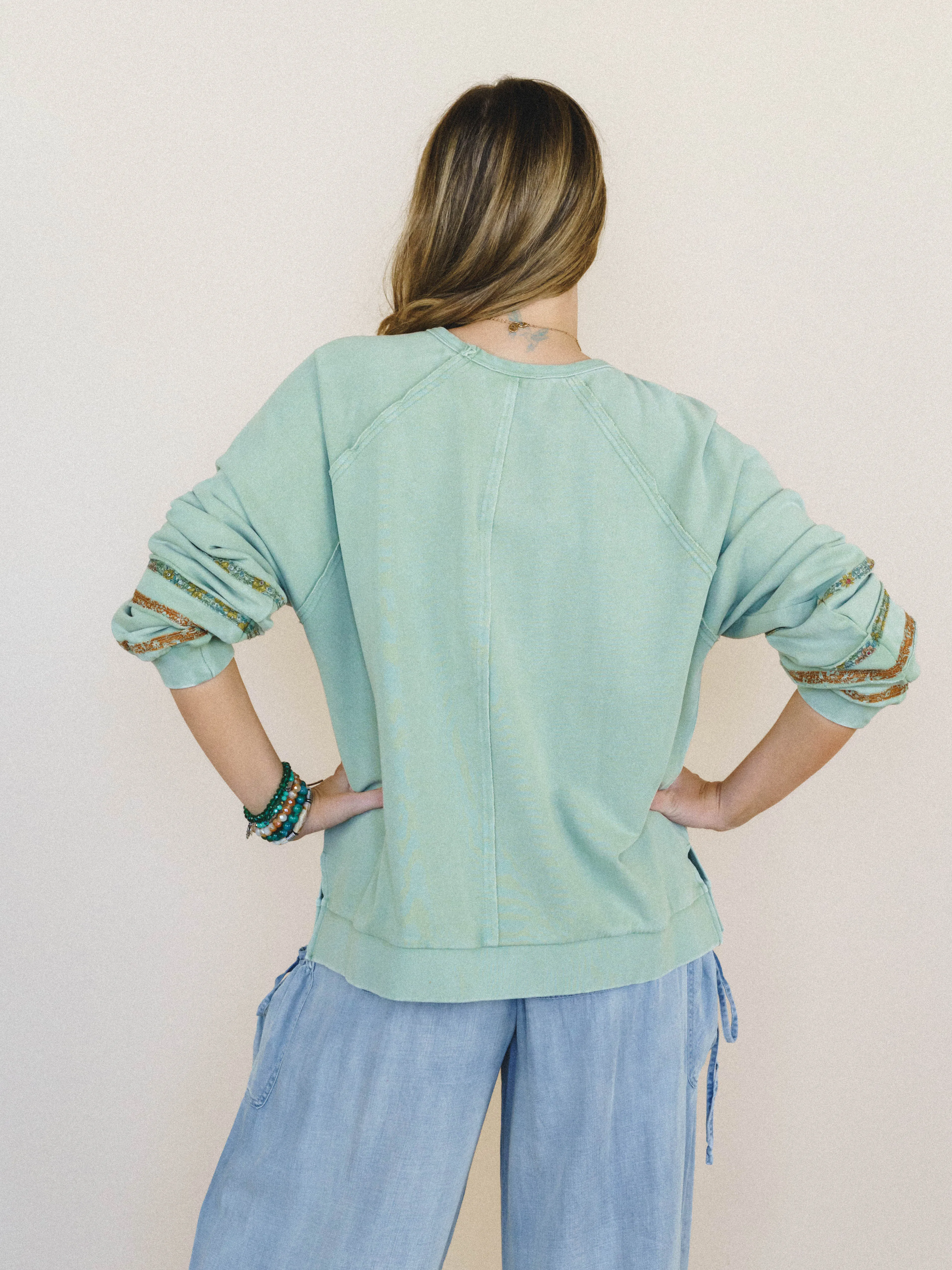 Lucky Flower Top - Sage sold by Three Bird Nest product image thumbnail 4