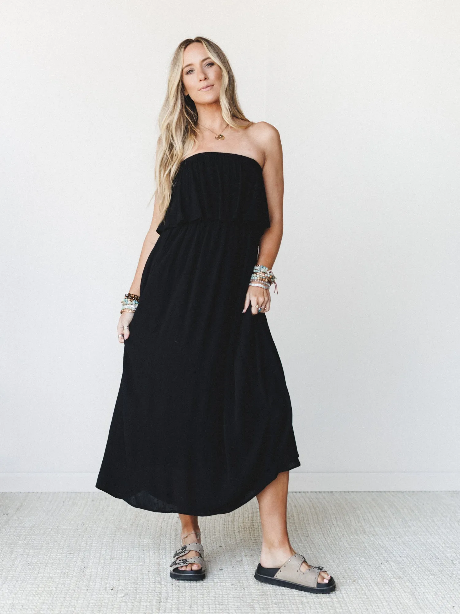Sierra Strapless Maxi Dress - Black sold by Three Bird Nest product image thumbnail 2