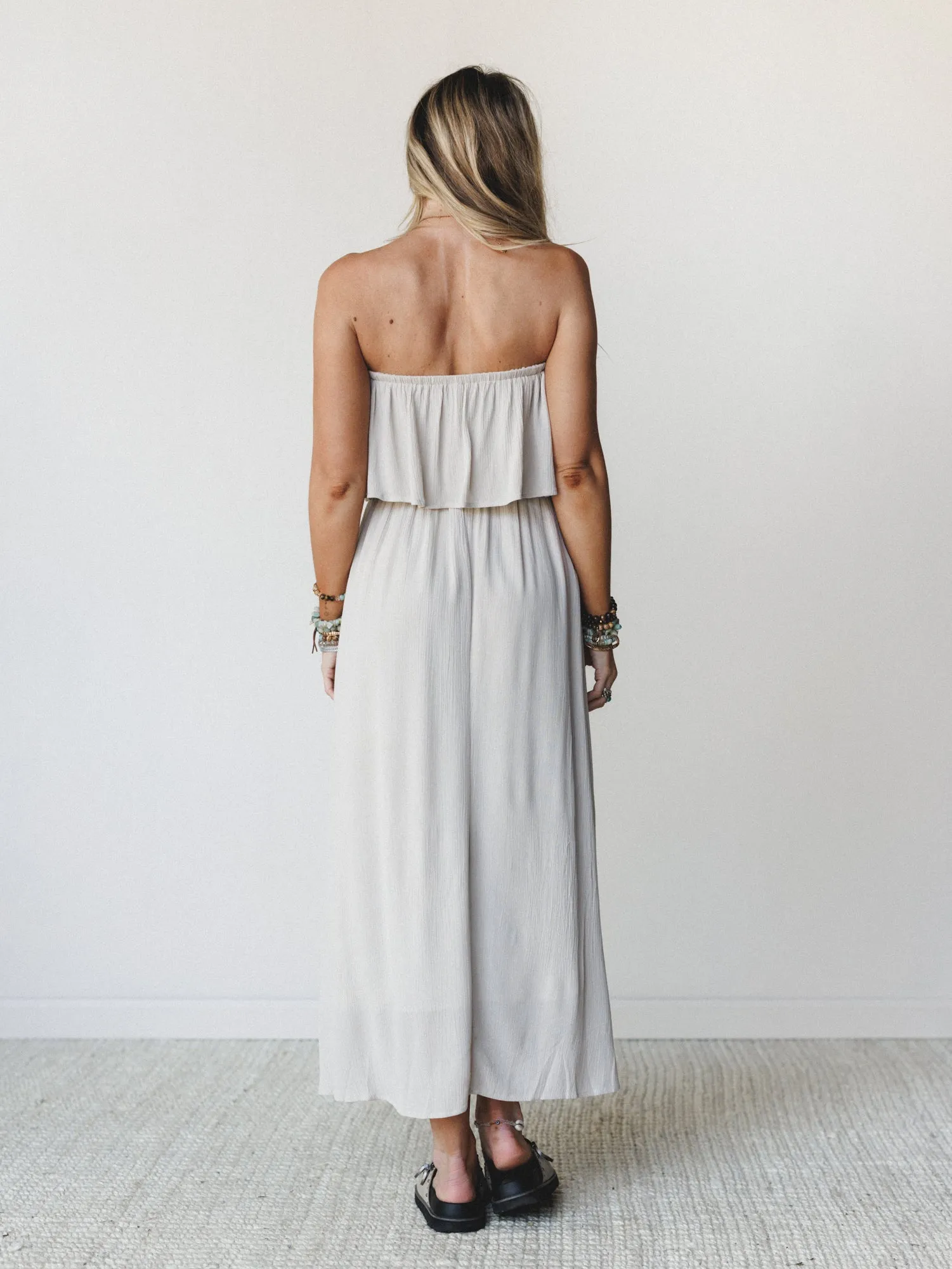 Sierra Strapless Maxi Dress - Sand Beige sold by Three Bird Nest product image thumbnail 4
