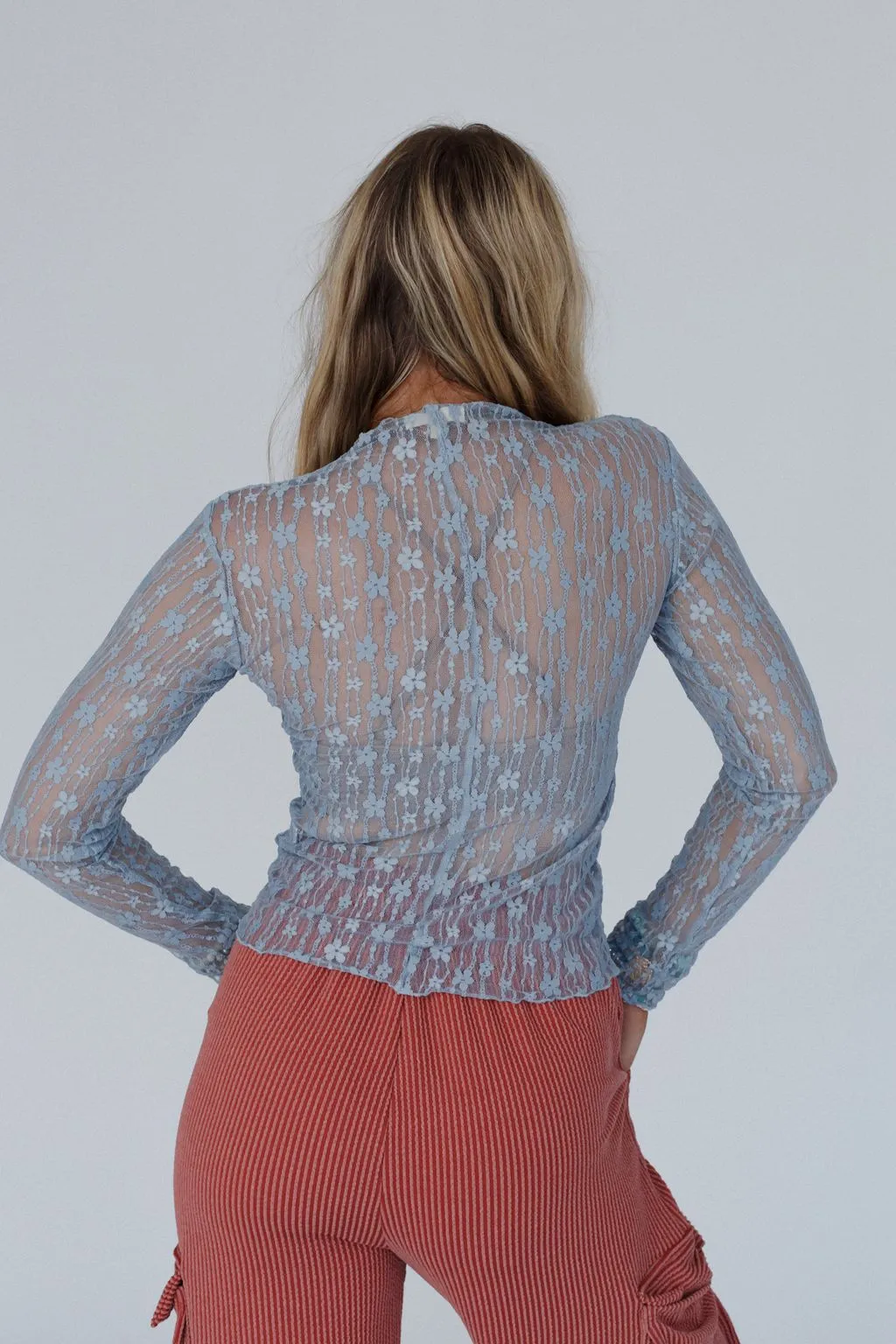 Get Real Lace Top - Blue sold by Three Bird Nest product image thumbnail 4