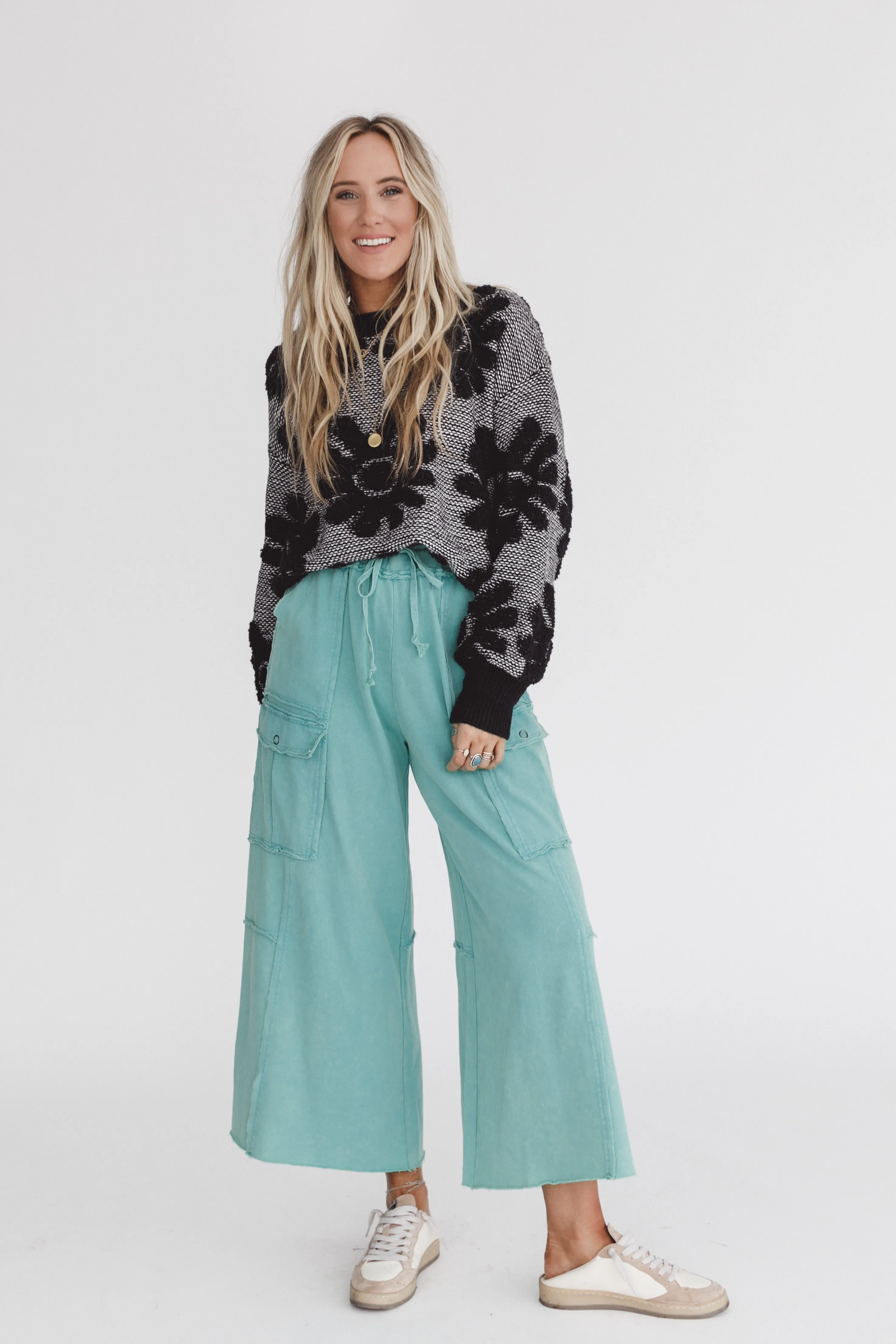 Zinnia Textured Flower Top - Black sold by Three Bird Nest product image thumbnail 4