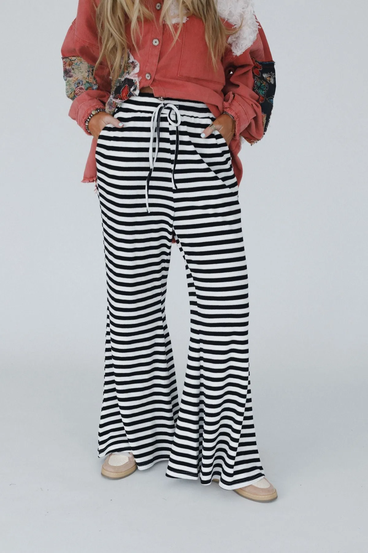 Sunset Stride Striped Pants - Black sold by Three Bird Nest product image thumbnail 4