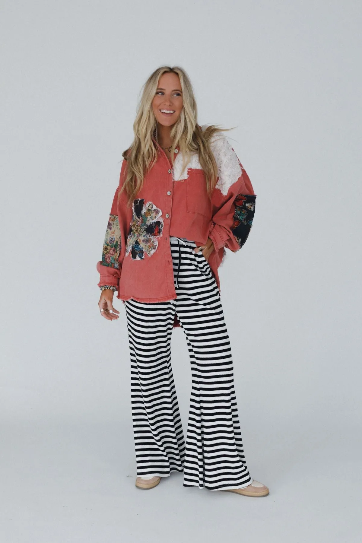 Sunset Stride Striped Pants - Black sold by Three Bird Nest product image thumbnail 5