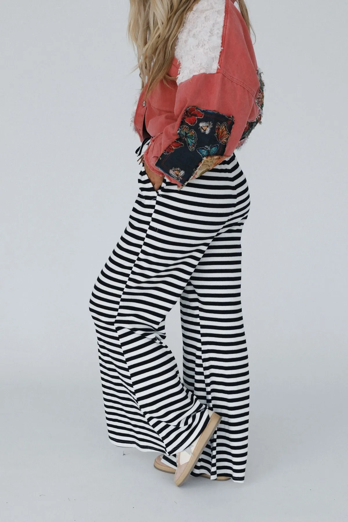Sunset Stride Striped Pants - Black sold by Three Bird Nest product image thumbnail 2