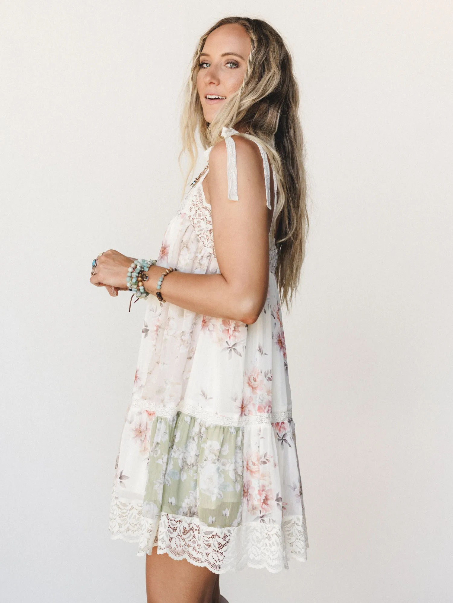 Floral Dancer Dress - Beige Multi sold by Three Bird Nest product image thumbnail 4