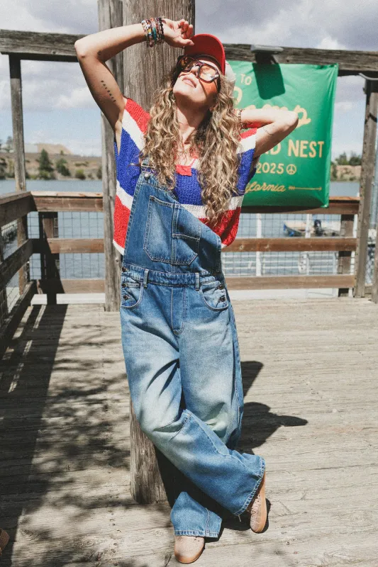 Emmy Barrel Overalls - Blue Denim made by Listicle