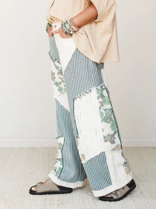 Goldenrae Pants - Green Multi made by Three Bird Nest