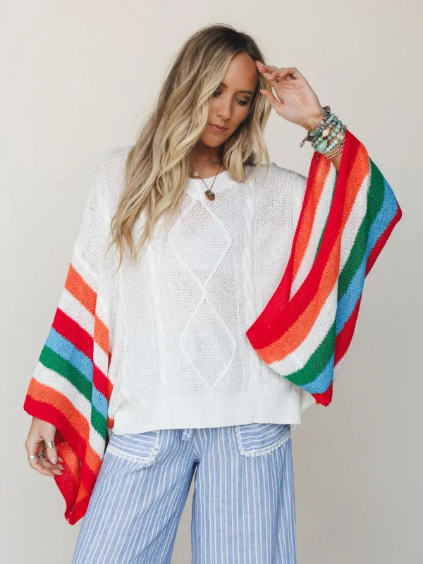 Easy Goes It Poncho - Multi made by Three Bird Nest