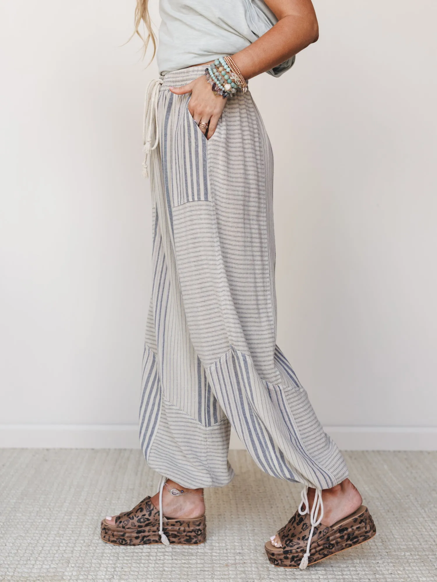 Solana Stripe Pants - Faded Sage sold by Three Bird Nest product image thumbnail 4