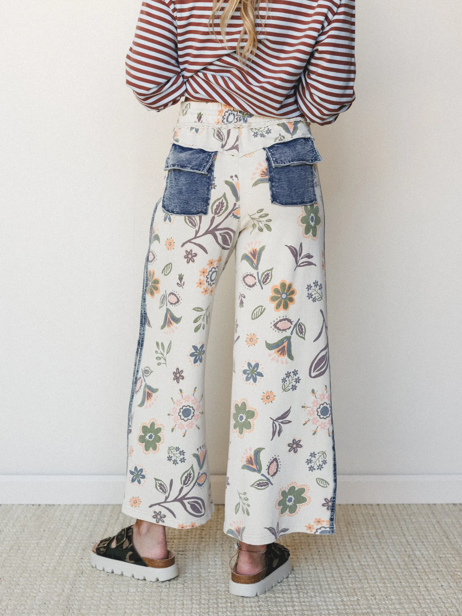 Fable Floral Pants - Ecru sold by Three Bird Nest product image thumbnail 4