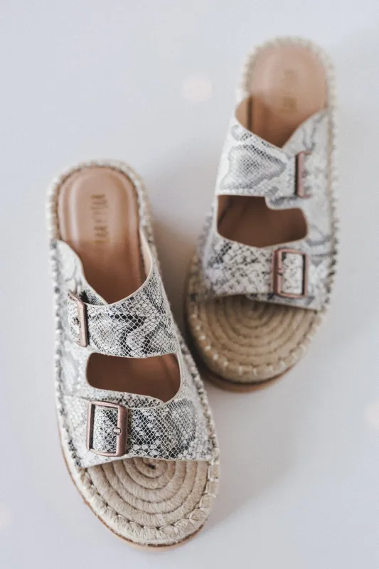 Charmer Animal Print Buckle Sandals - Gray - Pre Order made by Mi.iM