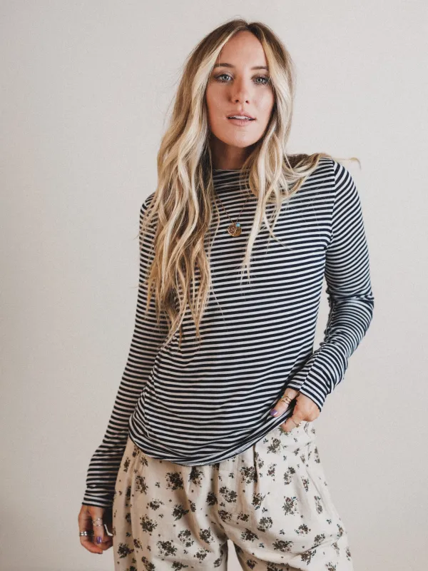 Dream Again Striped Top - Navy - Pre Order made by Wishlist