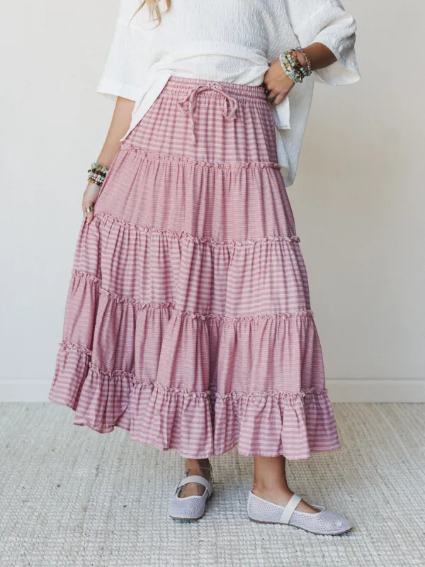 Twirling Affairs Maxi Skirt - Pink - Pre Order made by easel
