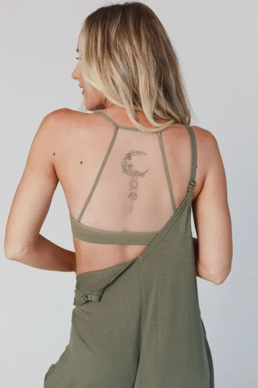 Crescent Moon Tattoo Bralette - Olive - Pre Order made by Three Bird Nest
