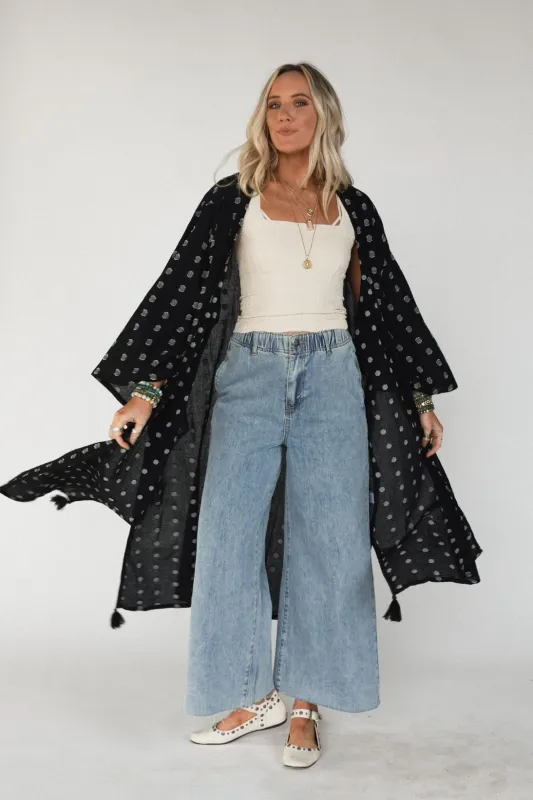 Selene Tassel Kimono - Black - Pre Order made by En Creme