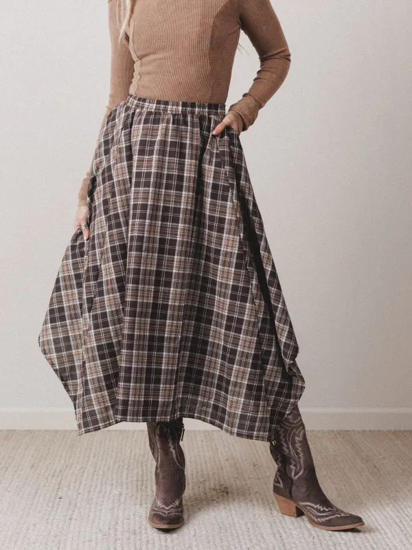 Vintage Core Midi Skirt - Brown - Pre Order made by AnnieWear