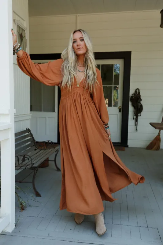 Wila Maxi Dress - Camel - Pre Order made by Inloom