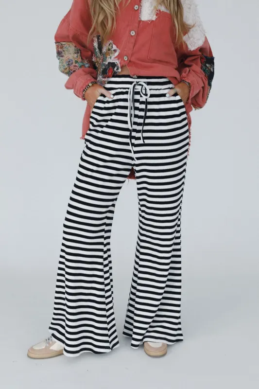 Sunset Stride Striped Pants - Black - Pre Order made by AnnieWear