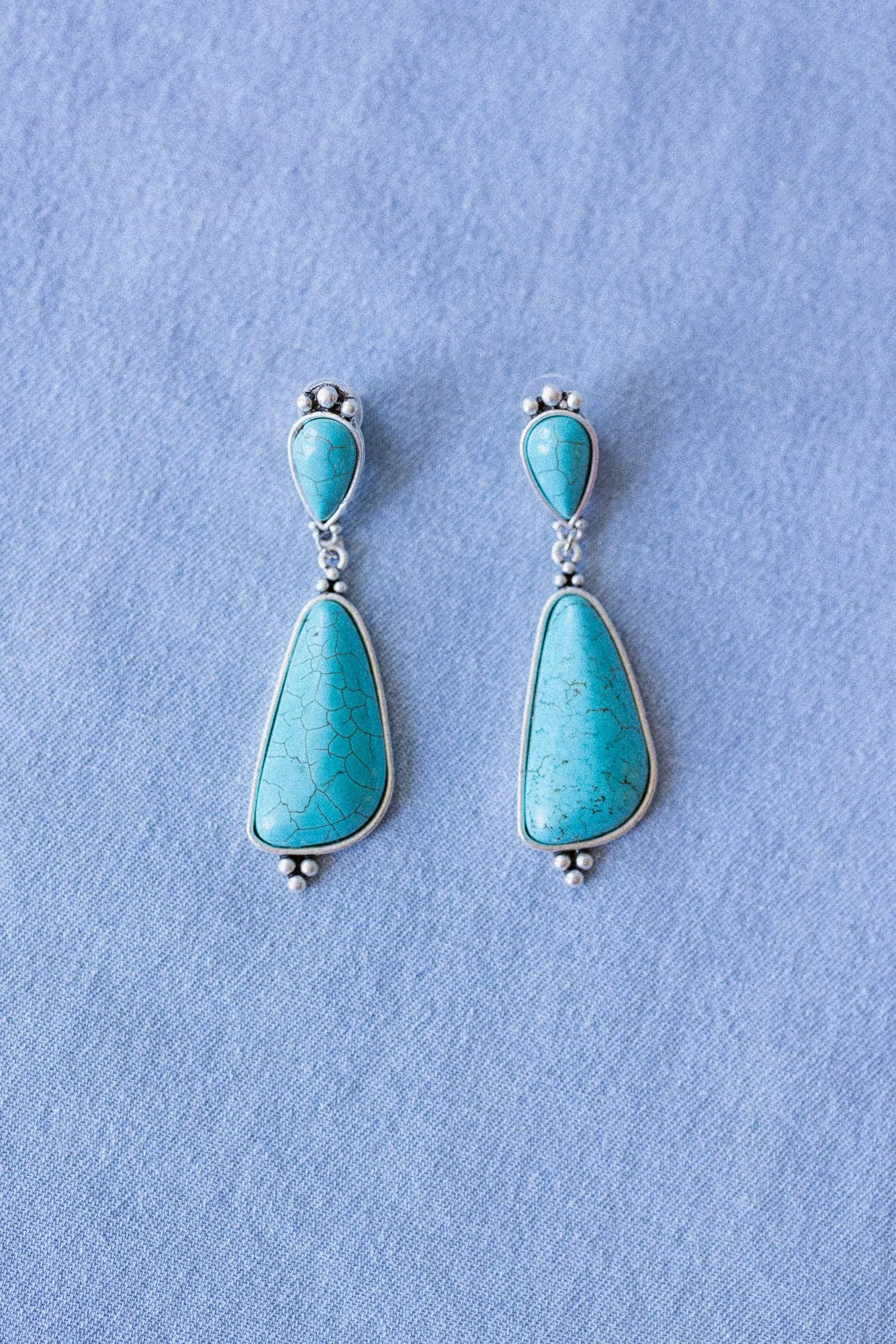 Silver Bayou Earrings - Turquoise - Pre Order sold by Three Bird Nest product image thumbnail 2