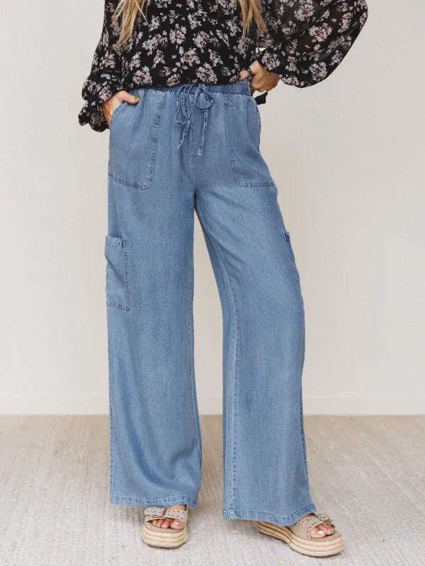 Mood Match Wide Leg Pants - Denim - Pre Order made by En Creme