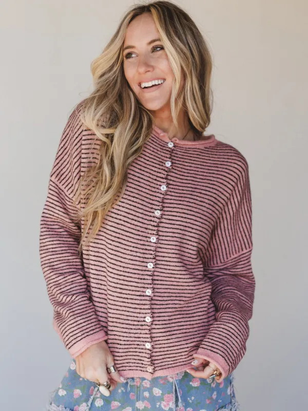 Amara Button Down Cardigan - Rose - Pre Order made by Things Between