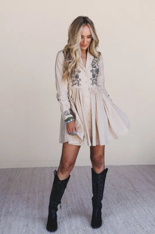 Always Yours Button Front Dress - Taupe - Pre Order made by Blue B
