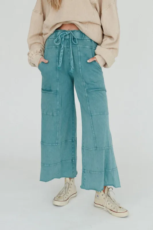 Lucky One Wide Leg Pant - Teal - Pre Order made by easel