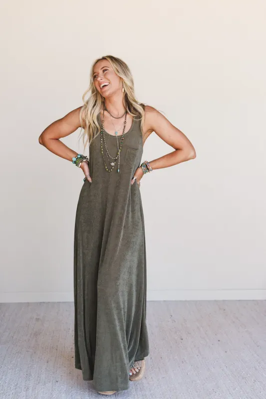 Timeless Grace Maxi Dress - Olive - Pre Order made by easel