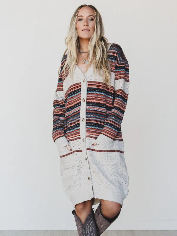 In The Seams Long Cardigan - Light Beige - Pre Order made by Davi & Dani