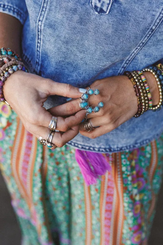 Celia Blossom Turquoise Ring - Turquoise - Pre Order made by Three Bird Nest
