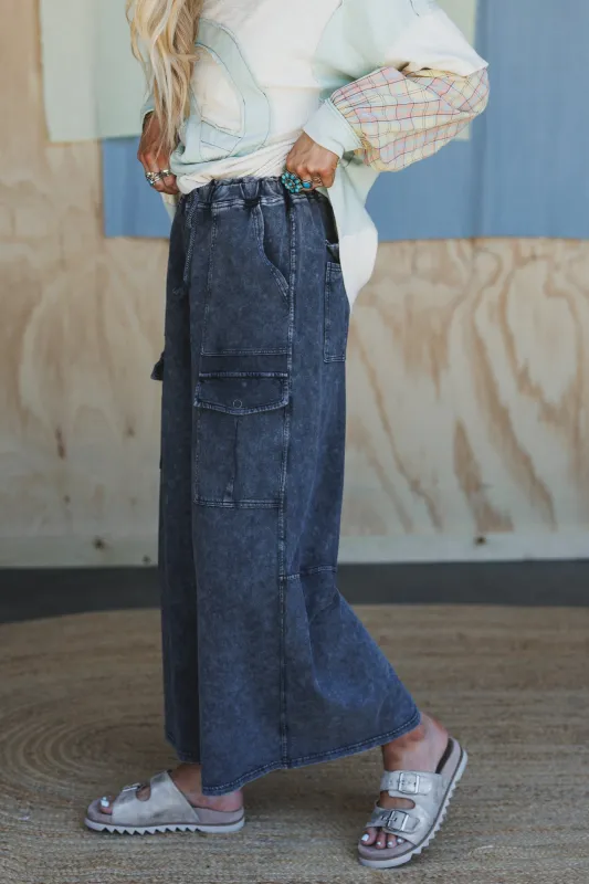The Nest Cargo Cascade Wide Leg Pants - Ash Black - Pre Order made by mittoshop
