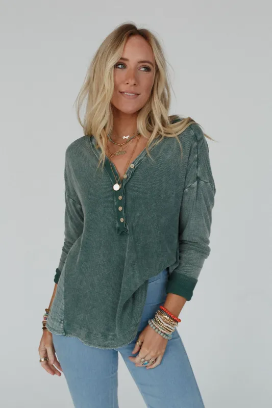 Call It A Day Thermal Top - Green - Pre Order made by easel