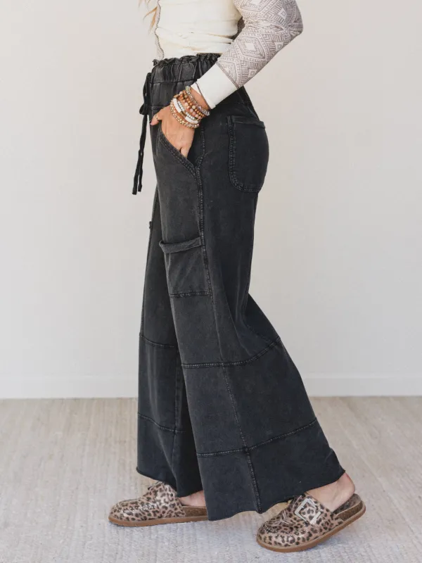 Lucky One Wide Leg Full Pant - Charcoal - Pre Order made by easel