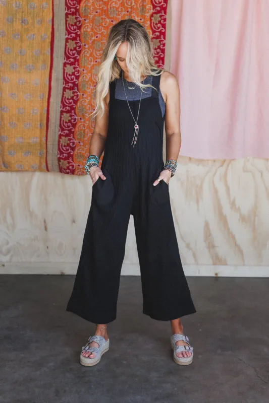Sky Path Wide Leg Jumpsuit - Black - Pre Order made by Zenana
