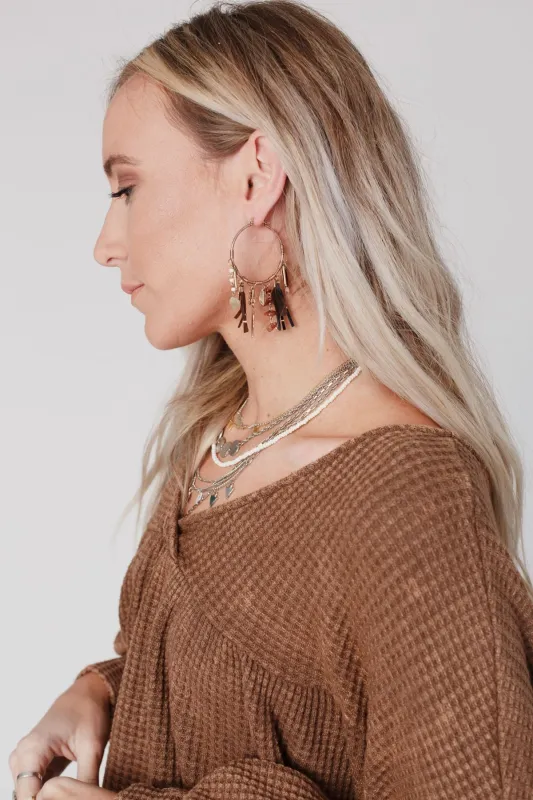 Winona Charm Hoop Earrings - Gold - Pre Order made by Three Bird Nest