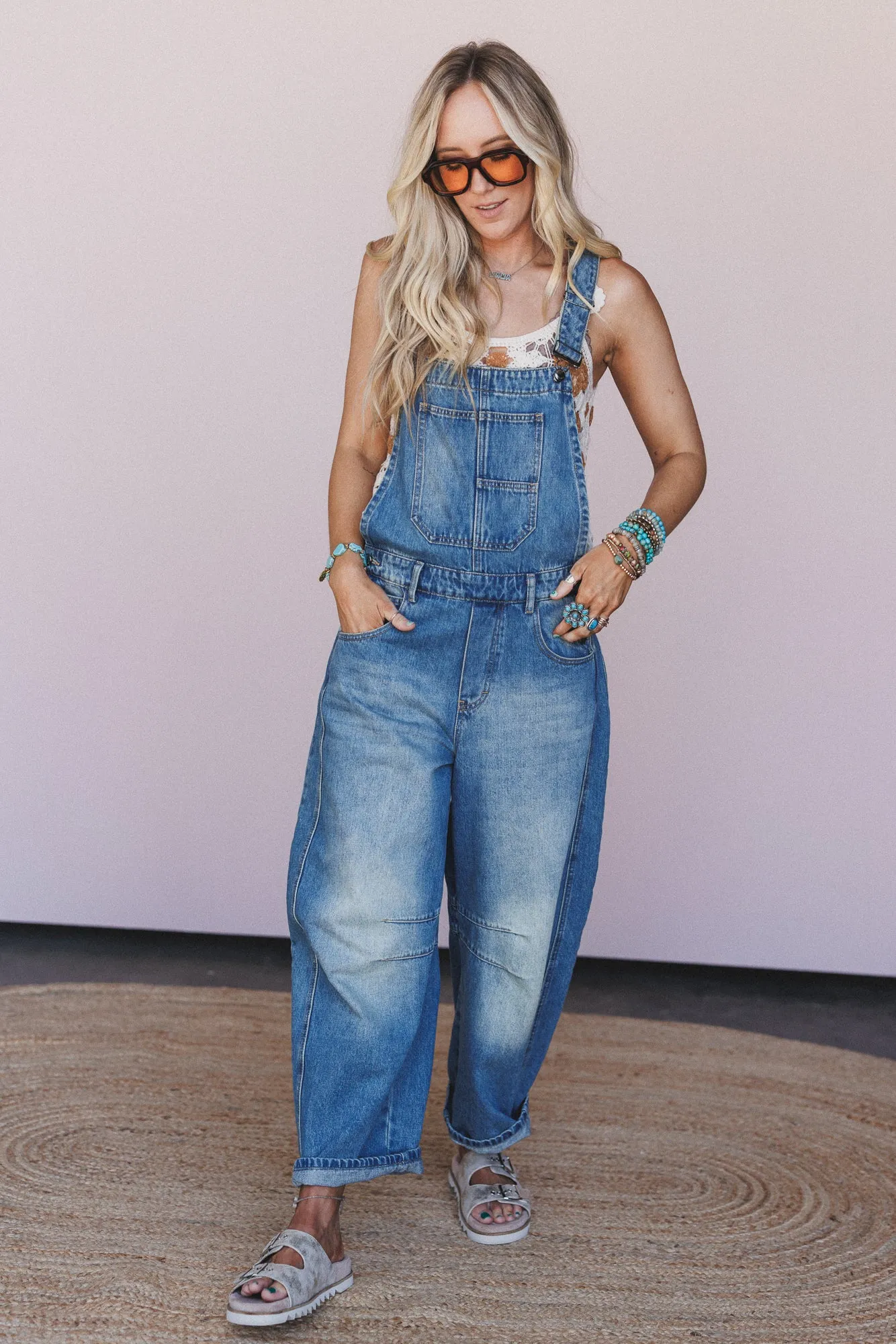 Emmy Barrel Overalls - Blue Denim - Pre Order sold by Three Bird Nest product image thumbnail 2