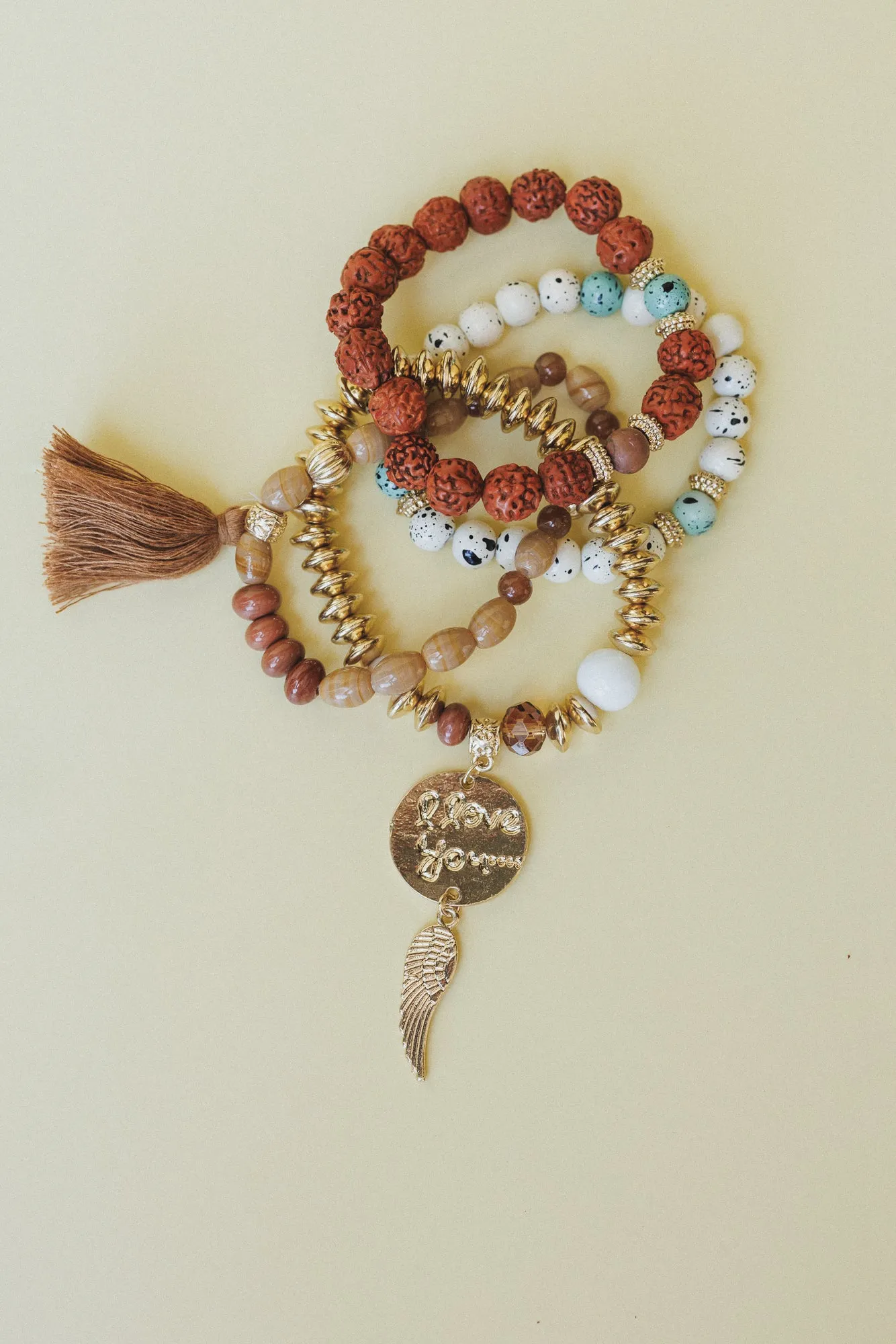 Golden Verse Bracelet Set - Brown - Pre Order sold by Three Bird Nest